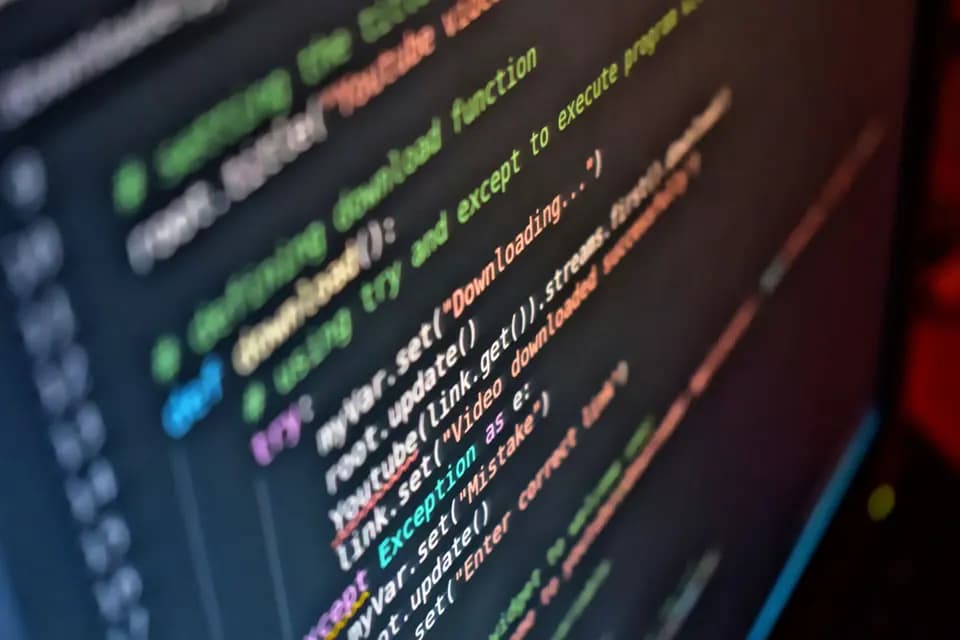 A close crop of syntax-highlighted code on a display