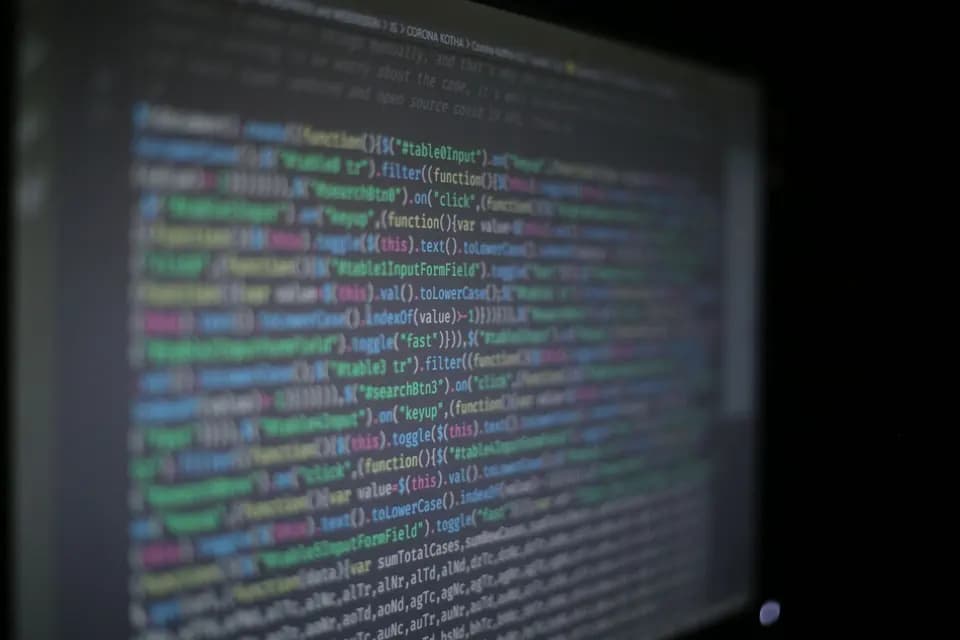 A program running on a monitor in a working office